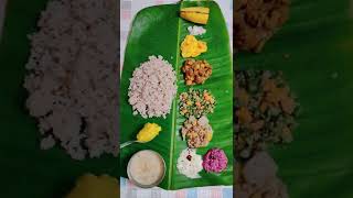 Complete Onam sadhya  Colourful Sadhya Onam kerala food onam shorts foodieskitchenbysubha [upl. by Noled]