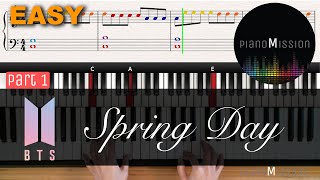 Real Piano Tutorial SPRING DAYBTS part1 with sheets [upl. by Eciryt510]