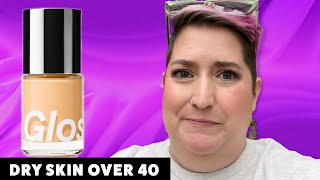 GLOSSIER STRETCH FOUNDATION  Dry Skin Review amp Wear Test [upl. by Aeneg]