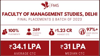 FMS Delhi placement report is out  Best ROI MBA clg  Avg Salary 341 lakhs  Highest 123 crore [upl. by Muscolo42]