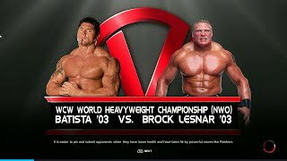 quot🔥 WWE 2K23 FULL MATCH — Batista vs Brock Lesnar — WCW World Title Match [upl. by Adnolahs]