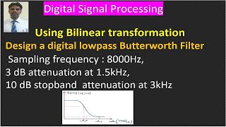 Design of Digital low pass filter using Bilinear Transformation [upl. by Ileana479]