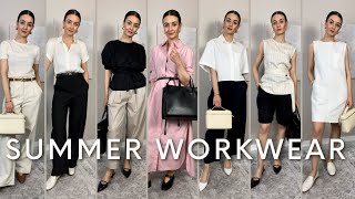 WORKWEAR OUTFITS FOR SUMMER  EASY TO RECREATE SMART CASUAL OFFICE LOOKS [upl. by Adnahsor75]