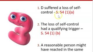 Voluntary manslaughter  Loss of control [upl. by Clover]