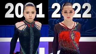 Kamila Valieva PERFECT programs  Russian Nationals 2021 vs 2022 side by side [upl. by Ydoj]