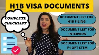 What are the DOCUMENTS REQUIRED for H1B VISA  Complete Checklist [upl. by Enaled]