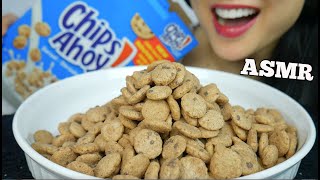 ASMR CHIPS AHOY CEREAL MINI COOKIES AND MILK SOFT CRUNCHY EATING SOUNDS NO TALKING  SASASMR [upl. by Enenaej]