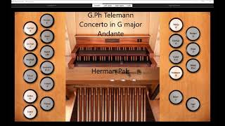 G Ph Telemann Concerto G Major Andante TWV 51G9 Sonarte organ hauptwerk Raszczyce [upl. by Stead46]