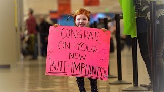 April Fools Surprise for Dad Family Fun at the Airport with Adley and Baby Brothers hidden sign [upl. by Elyag]