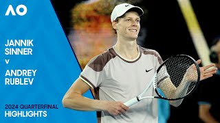 Jannik Sinner v Andrey Rublev Highlights  Australian Open 2024 Quarterfinal [upl. by Donaghue]