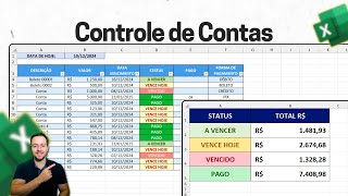 Como Fazer Planilha de Contas a Pagar com Vencimentos e Status Automatico  Baixar Grátis [upl. by Aynik]