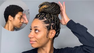 Beginner Box Braids On Short Natural Hair  TWA 🌸 [upl. by Cappello]