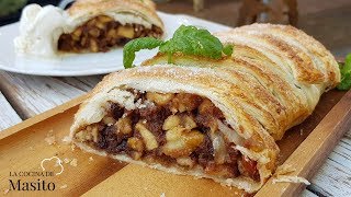 Strudel de manzana con hojaldre facil rapido y muy rico [upl. by Chiou859]