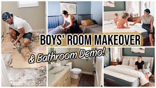 HOME PROJECTS  DEMO DAY  BATHROOM amp BOYS ROOM MAKEOVER  DITL [upl. by Akemad]