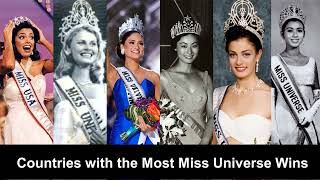 Countries with the Most Miss Universe Wins A Global Celebration of Beauty and Pride [upl. by Lorola]