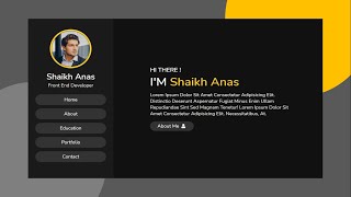 Create A Responsive Personal PORTFOLIO Website Design Using  HTML CSS JS   Step By Step [upl. by Yrekcaz]