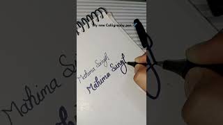 Calligraphy pen 🖊️ ARTLINE ERGOLINEcalligraphy artline shortsviral nameart myself shortsviral [upl. by Ivel]