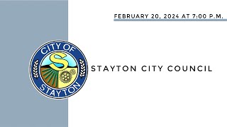 February 20 2024 Stayton City Council Meeting Live Stream [upl. by Googins]