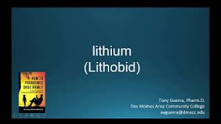 CC How to Pronounce lithium Lithobid Backbuilding Pharmacology [upl. by Phylys314]