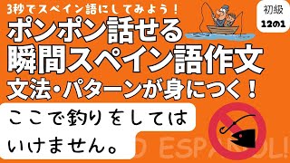 瞬間スペイン語作文 初級12の1「ここで釣りをしてはいけません。」 [upl. by Thalia]