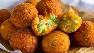 CRISPY POTATO CHEESE BALLS Recipe  Crispy amp Cheesy Potato Snack  Cheese Balls  Recipes by Rubi [upl. by Paschasia]