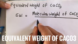 equivalent weight of caco3  Basic Chemistry in Hindi [upl. by Sylvan]