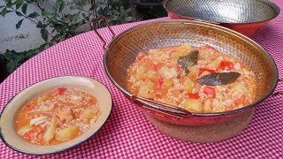 CATAPLANA DE ARROZ CON BACALAO Y PATATAS [upl. by Murdock500]