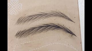 Microblading hair strokes using machine [upl. by Gypsy]