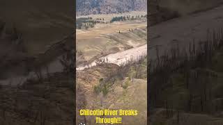 Chilcotin River Breaks Through landslide river naturaldisaster nature chilcotin [upl. by Aerdnaeel]