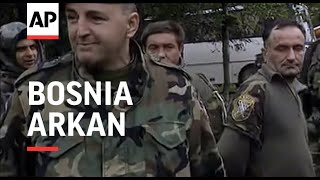 BOSNIA CAPTURED SOLDIERS PARADED BY SERB PARAMILITARY LEADER [upl. by Lamprey844]