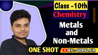 Class 10  Metals and NonMetals  One shot Revision Chapter3 class10 chemistry oneshot [upl. by Etterb]