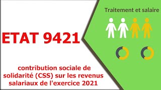 La déclaration des traitements et salairesEtat 9421Contribution sociale de solidarité Maroc CSS [upl. by Onfroi]