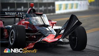 Marcus Ericsson soars over Sebastien Bourdais during Music City Grand Prix  Motorsports on NBC [upl. by Ozner815]