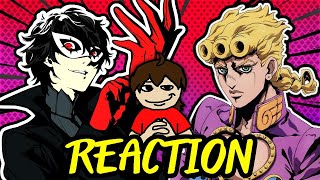 Joker VS Giorno Persona vs JoJos Bizarre Adventure  DEATH BATTLE Reaction with friends [upl. by Weidner]