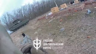 Russian T72 Tank Ambushed at VERY Close Range by Russia Volunteer Corps in Kozinka Belgorod [upl. by Anuahsat867]