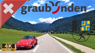 DRIVING IN THE CANTON OF GRISONS Graubünden SWITZERLAND I 4K 60fps [upl. by Newfeld]