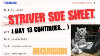 Day 13 Striver SDE Sheet topic  Recursion [upl. by Eilram]