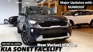 New Kia Sonet Facelift 2024 HTK Optional petrol  NEW VARIANT WITH SUNROOF  Full review 😍🔥 [upl. by Ecined]