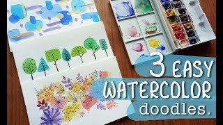 3 doodles to get you started with watercolors [upl. by Vevay]