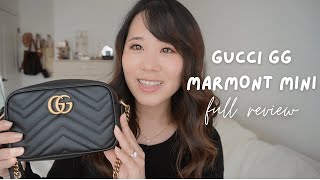 QUICK REVIEW  Gucci GG Marmont Matelassé Mini Bag  Try on  Is it worth it [upl. by Wolf]