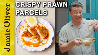 Crispy Prawn Parcels  Jamie Oliver Cooks the Mediterranean [upl. by Aimek938]