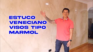 Estuco veneciano Visos Tipo Marmol tutorial [upl. by Loftus103]