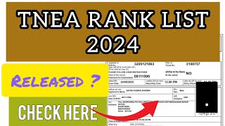 TNEA Rank List 2024  How To Check TNEA Rank List 2024 [upl. by Abas]