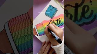 🌈 Idea de Portada Colorida para tu Cuaderno 🎨 shorts portada arte [upl. by Eimmas]