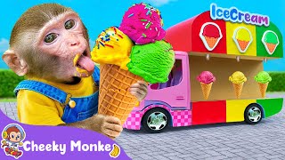 Rainbow Ice Cream Song🌈  Fruits and Colors  Cheeky Monkey  Nursery Rhymes amp Kids Songs [upl. by Ylahtan]