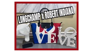 UNBOXING LONGCHAMP X ROBERT INDIANA LE PLIAGE TOTE BAG REVIEW  LUX WIFE LIFE [upl. by Flossi]