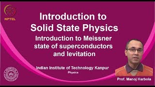 noc19ph02 Lecture 82Introduction to Meissner state of superconductors and levitation [upl. by Clim]