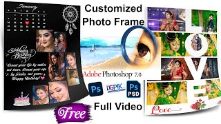 Wedding Anniversary Customized Photo Frame in Photoshop 70 with Frame PSD Free [upl. by Hayashi]