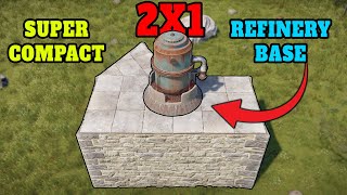 Ultimate 2x1 Base Design How to Fit a Refinery Inside  Rust Tutorial [upl. by Reider]