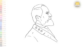 Robert E Lee drawing easy  Art tutorial  How to draw Robert Edward Lee easily  artjanag [upl. by Hernandez]